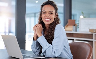 Lady smiles at work