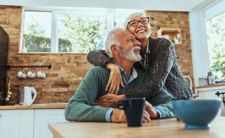 an older couple enjoying time together at home 